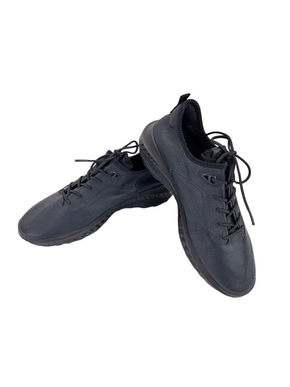 Ecco ST. 360 Black Lace-Up Leather Sneakers Men 10 to 10.5 Casual Comfort Shoe